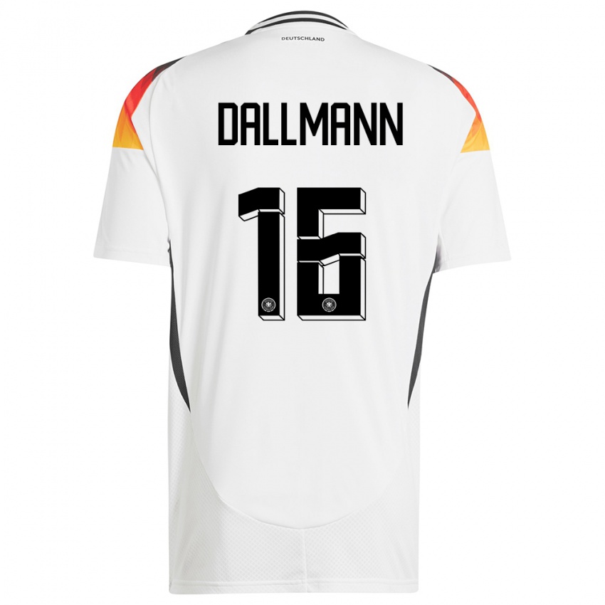 Homem Camisola Alemanha Linda Dallmann #16 Branco Principal 24-26 Camisa