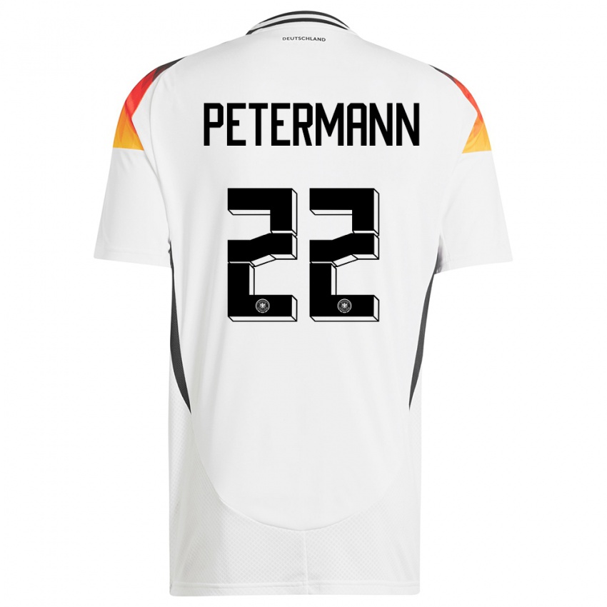 Homem Camisola Alemanha Lena Petermann #22 Branco Principal 24-26 Camisa