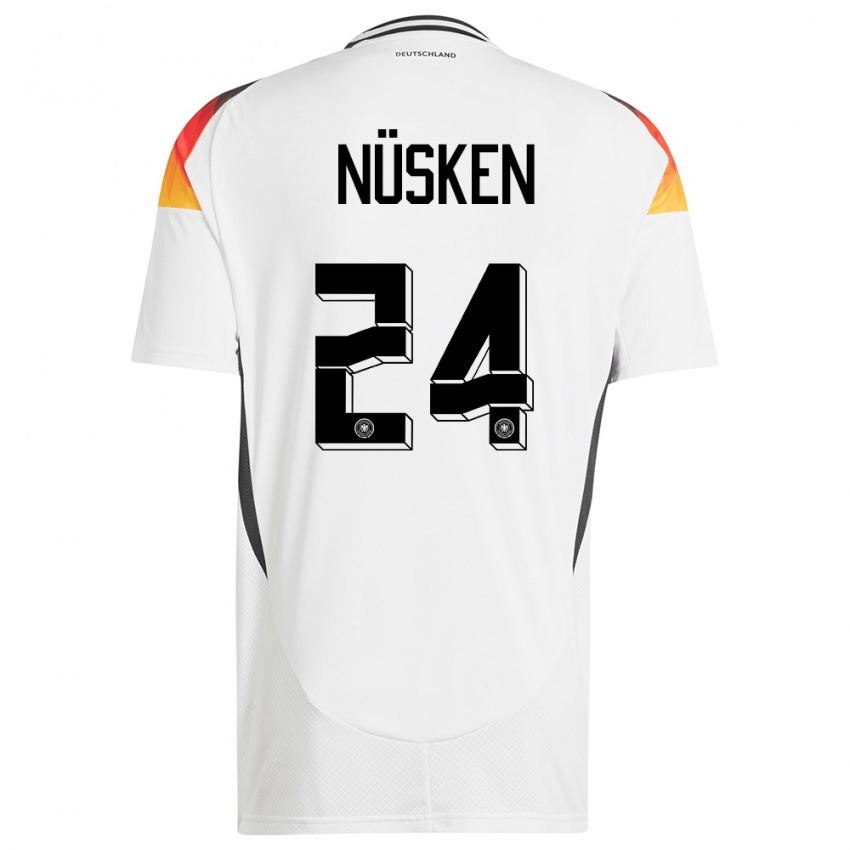 Homem Camisola Alemanha Sjoeke Nusken #24 Branco Principal 24-26 Camisa