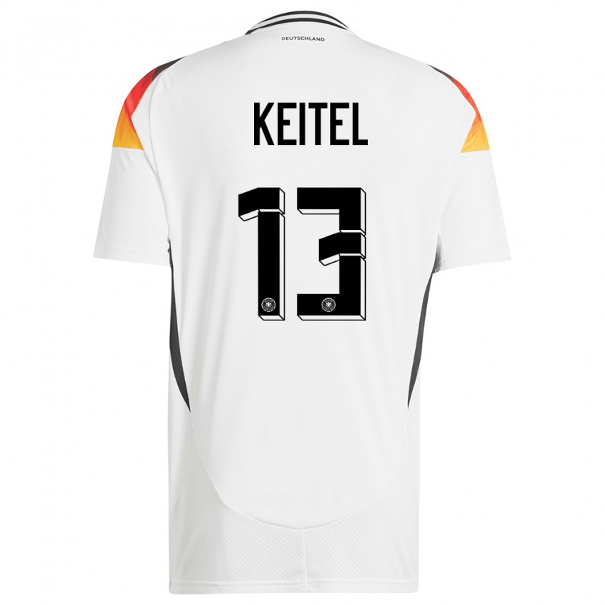 Homem Camisola Alemanha Yannik Keitel #13 Branco Principal 24-26 Camisa