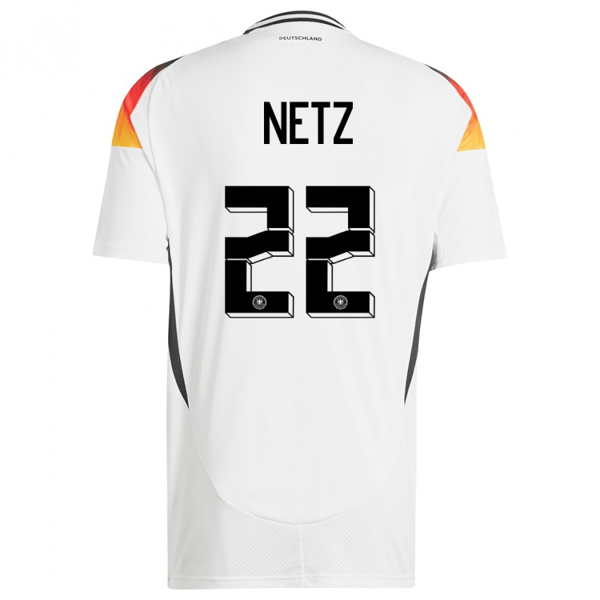 Homem Camisola Alemanha Luca Netz #22 Branco Principal 24-26 Camisa