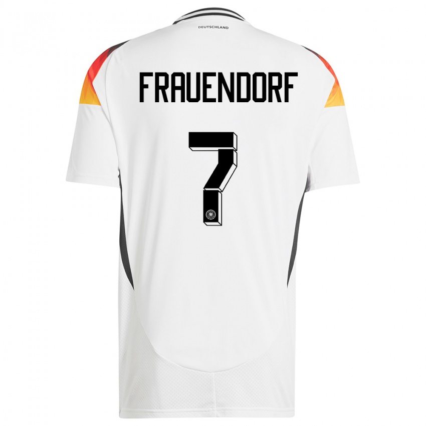 Homem Camisola Alemanha Melkamu Frauendorf #7 Branco Principal 24-26 Camisa