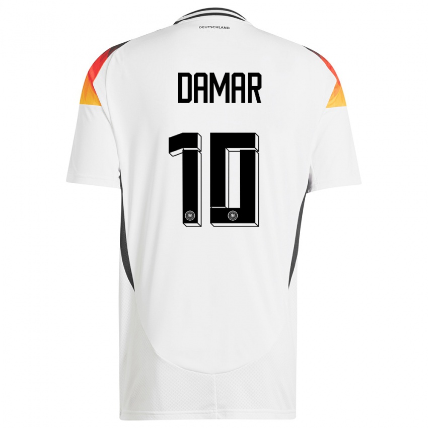 Homem Camisola Alemanha Muhammed Damar #10 Branco Principal 24-26 Camisa