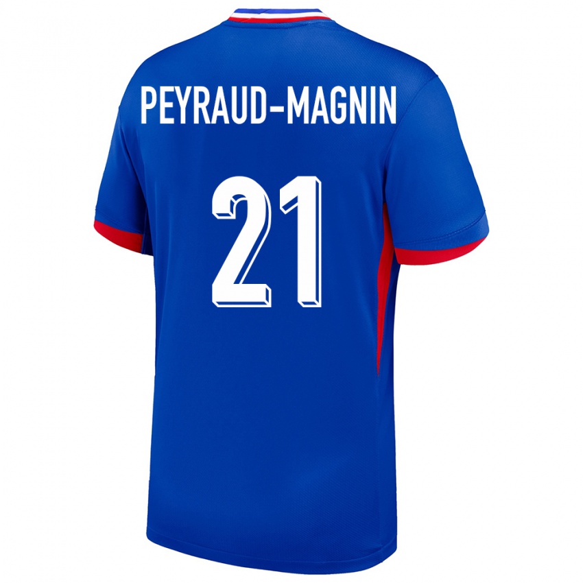 Homem Camisola França Pauline Peyraud Magnin #21 Azul Principal 24-26 Camisa