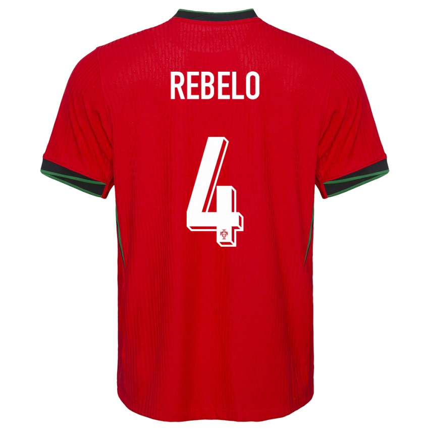 Homem Camisola Portugal Silvia Rebelo #4 Vermelho Principal 24-26 Camisa