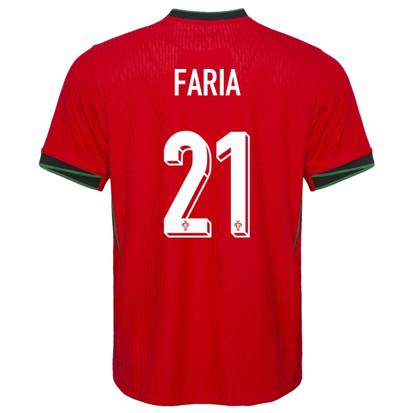 Homem Camisola Portugal Andreia Faria #21 Vermelho Principal 24-26 Camisa