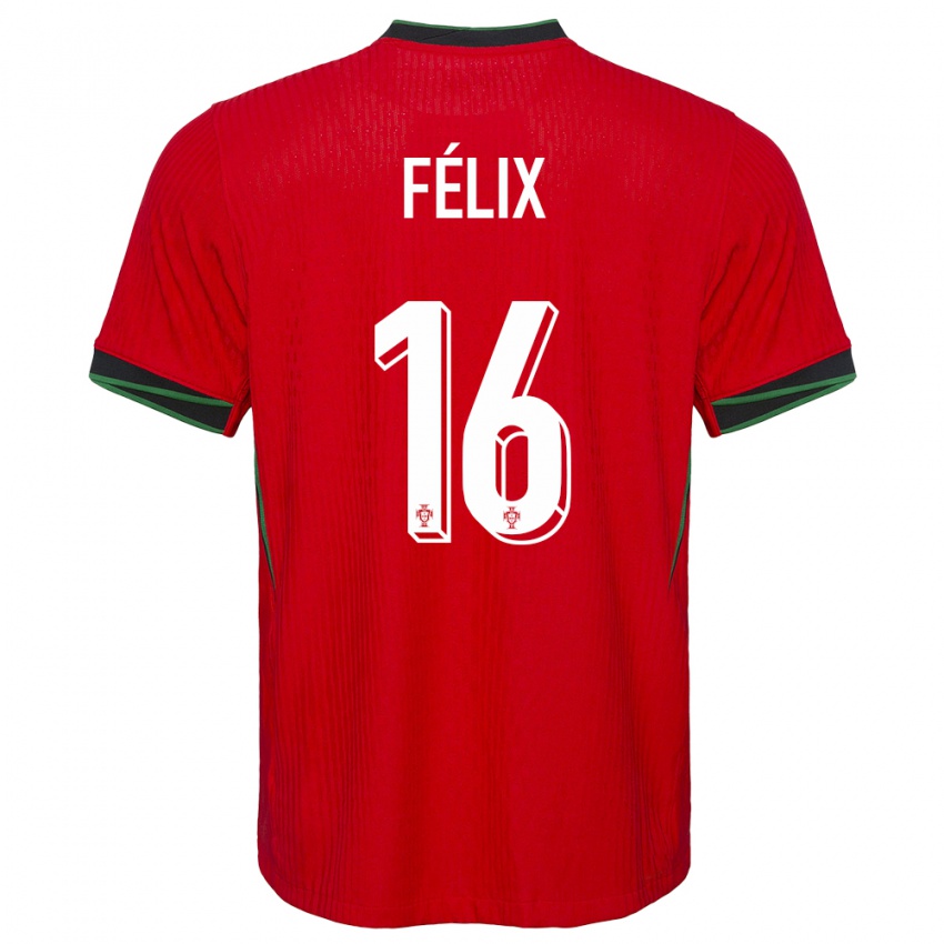 Homem Camisola Portugal Hugo Felix #16 Vermelho Principal 24-26 Camisa