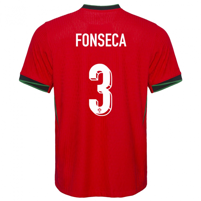 Homem Camisola Portugal Joao Fonseca #3 Vermelho Principal 24-26 Camisa