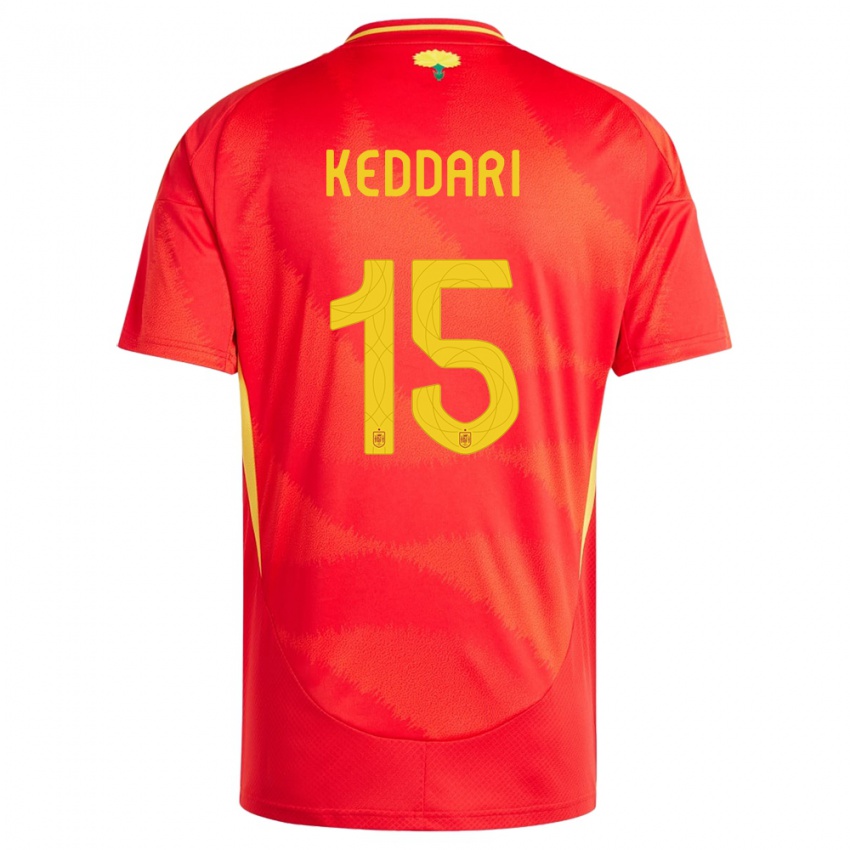 Homem Camisola Espanha Wassim Keddari #15 Vermelho Principal 24-26 Camisa