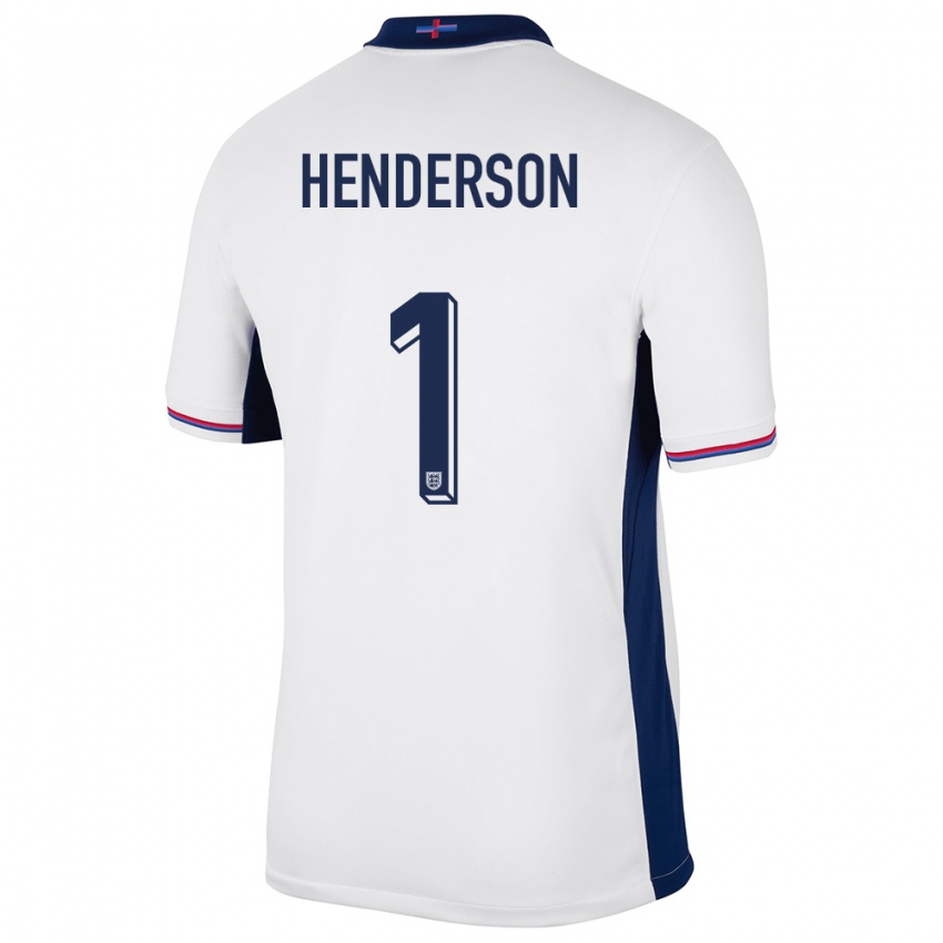Homem Camisola Inglaterra Dean Henderson #1 Branco Principal 24-26 Camisa