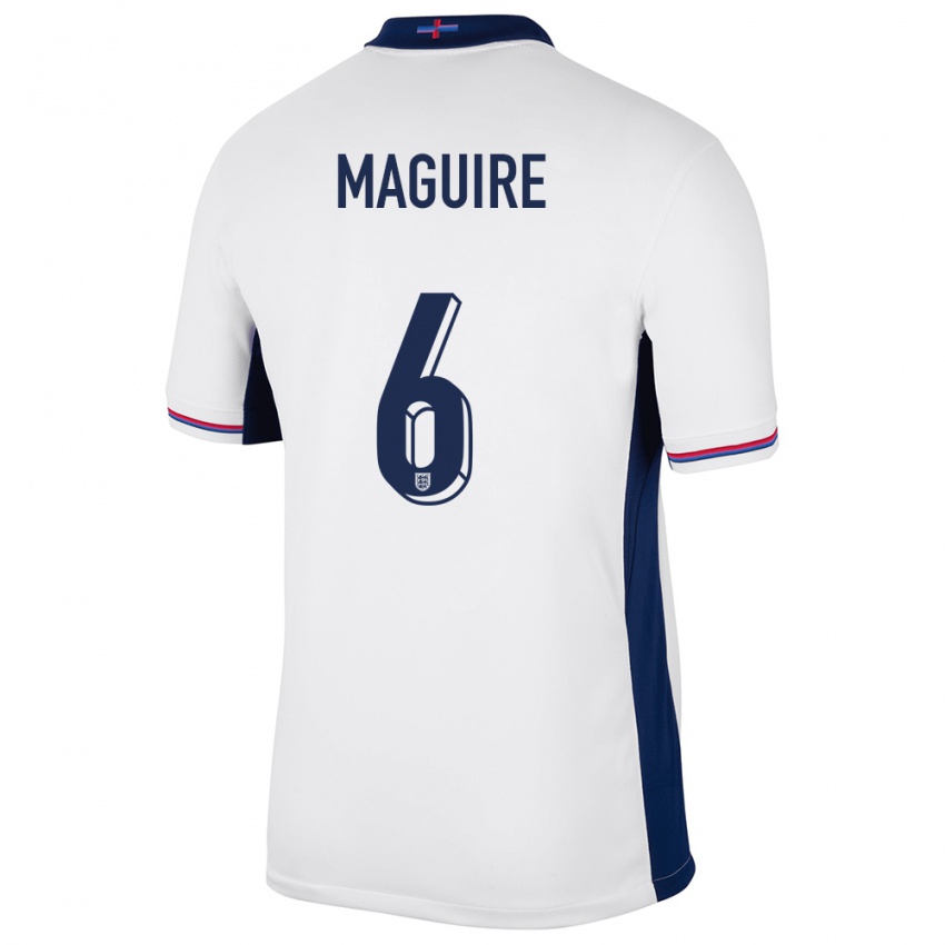 Homem Camisola Inglaterra Harry Maguire #6 Branco Principal 24-26 Camisa