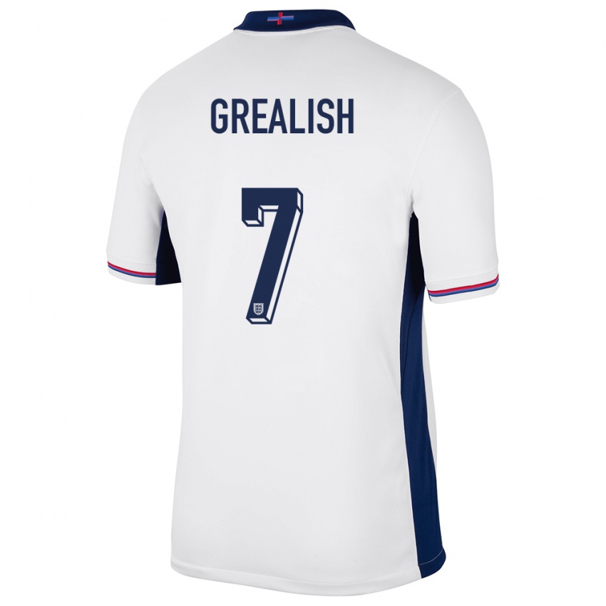Homem Camisola Inglaterra Jack Grealish #7 Branco Principal 24-26 Camisa