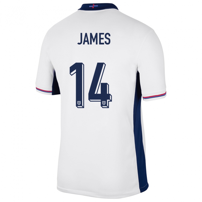 Homem Camisola Inglaterra Reece James #14 Branco Principal 24-26 Camisa
