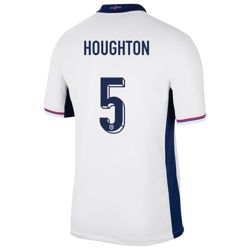 Homem Camisola Inglaterra Steph Houghton #5 Branco Principal 24-26 Camisa
