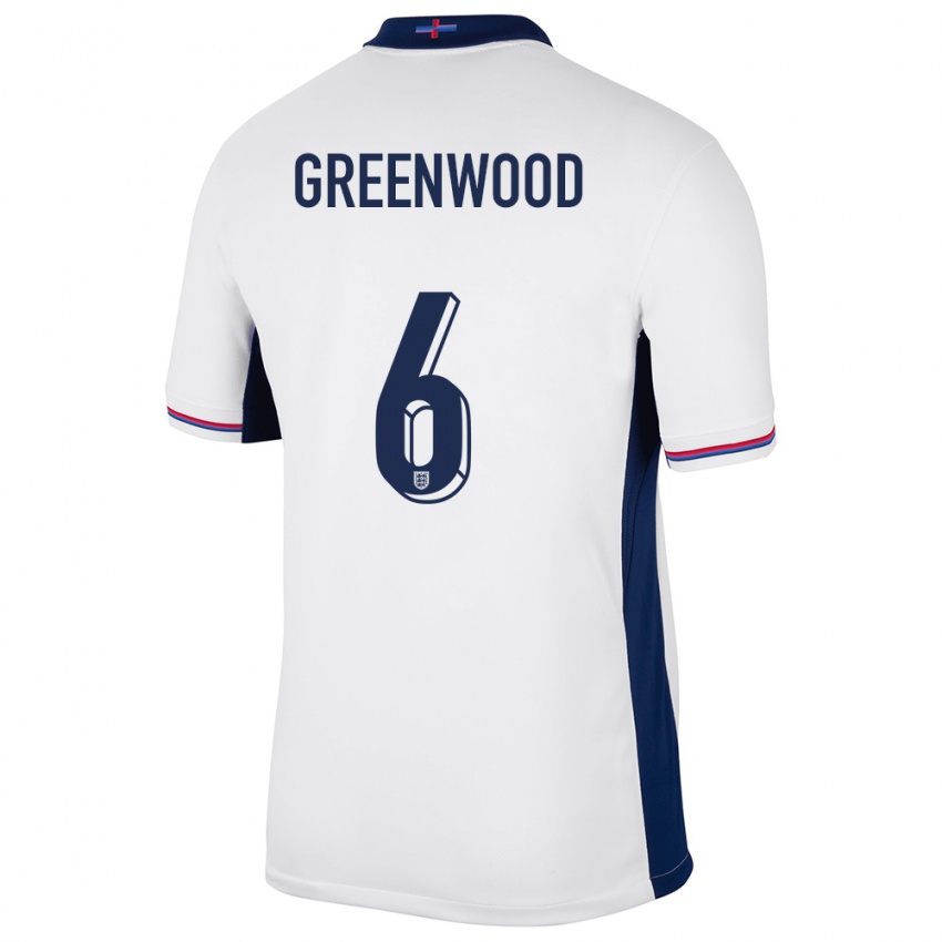 Homem Camisola Inglaterra Alex Greenwood #6 Branco Principal 24-26 Camisa