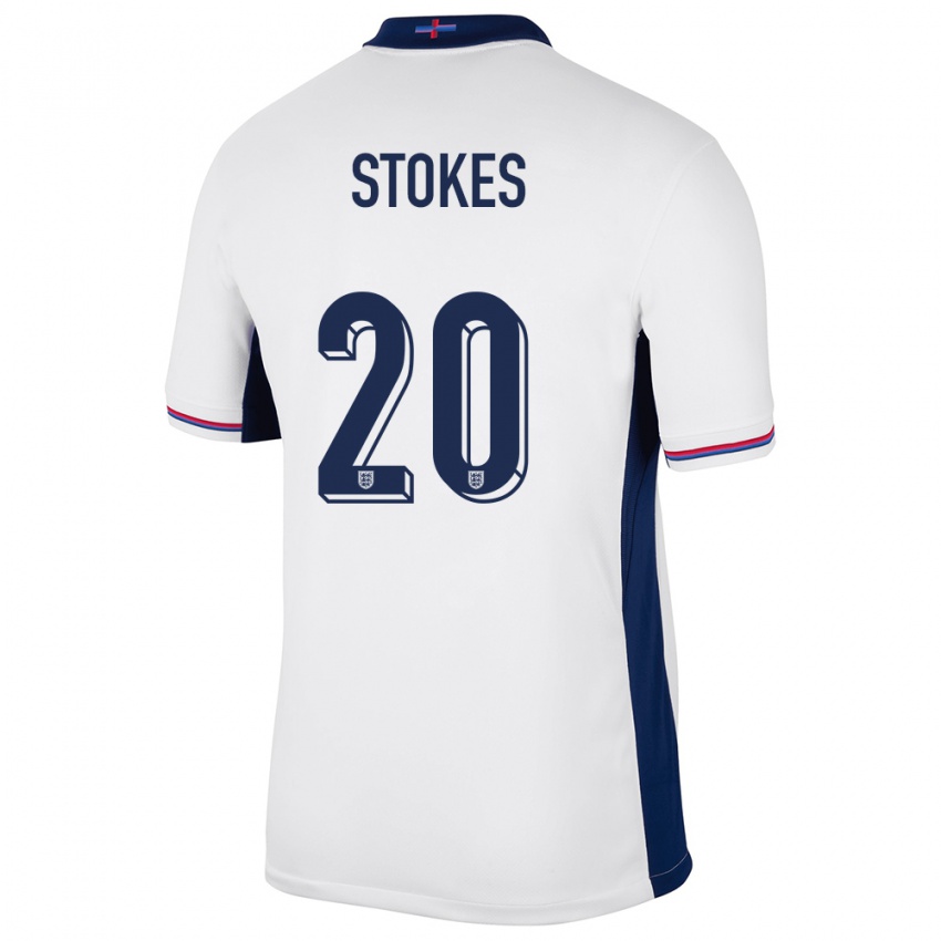 Homem Camisola Inglaterra Demi Stokes #20 Branco Principal 24-26 Camisa