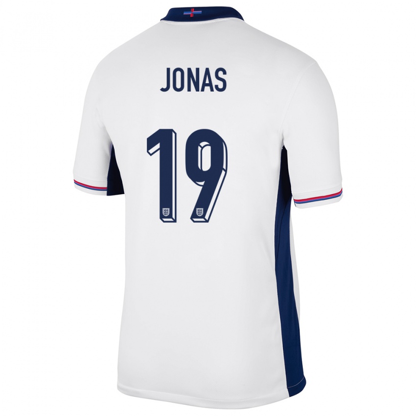 Homem Camisola Inglaterra Lee Jonas #19 Branco Principal 24-26 Camisa