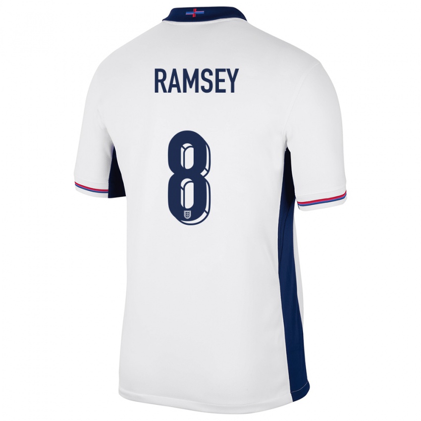 Homem Camisola Inglaterra Jacob Ramsey #8 Branco Principal 24-26 Camisa