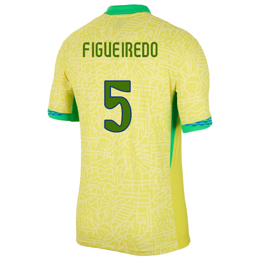 Homem Camisola Brasil Vitor Figueiredo #5 Amarelo Principal 24-26 Camisa