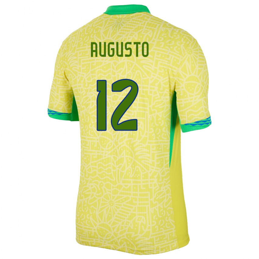 Homem Camisola Brasil Cesar Augusto #12 Amarelo Principal 24-26 Camisa