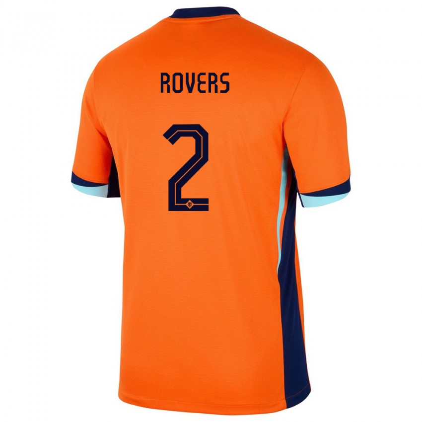 Homem Camisola Países Baixos Bram Rovers #2 Laranja Principal 24-26 Camisa