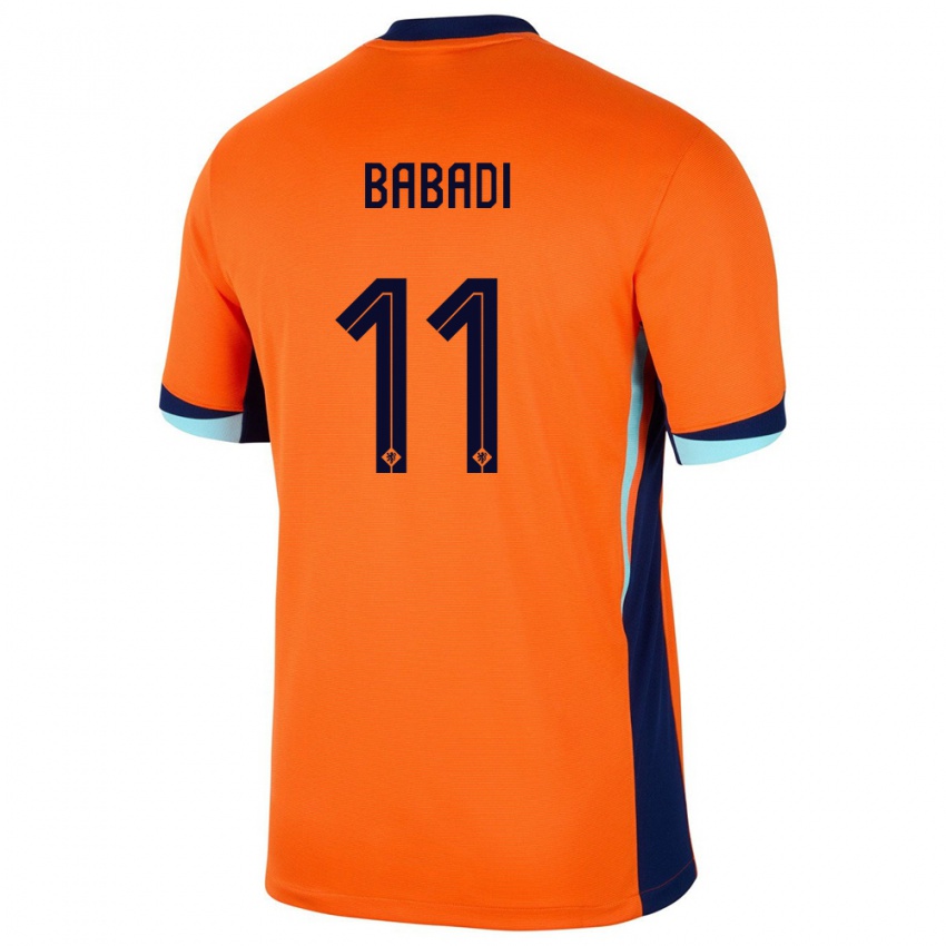 Homem Camisola Países Baixos Isaac Babadi #11 Laranja Principal 24-26 Camisa