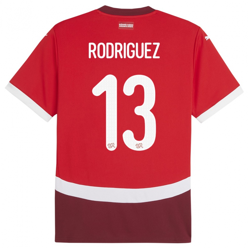 Homem Camisola Suiça Ricardo Rodriguez #13 Vermelho Principal 24-26 Camisa