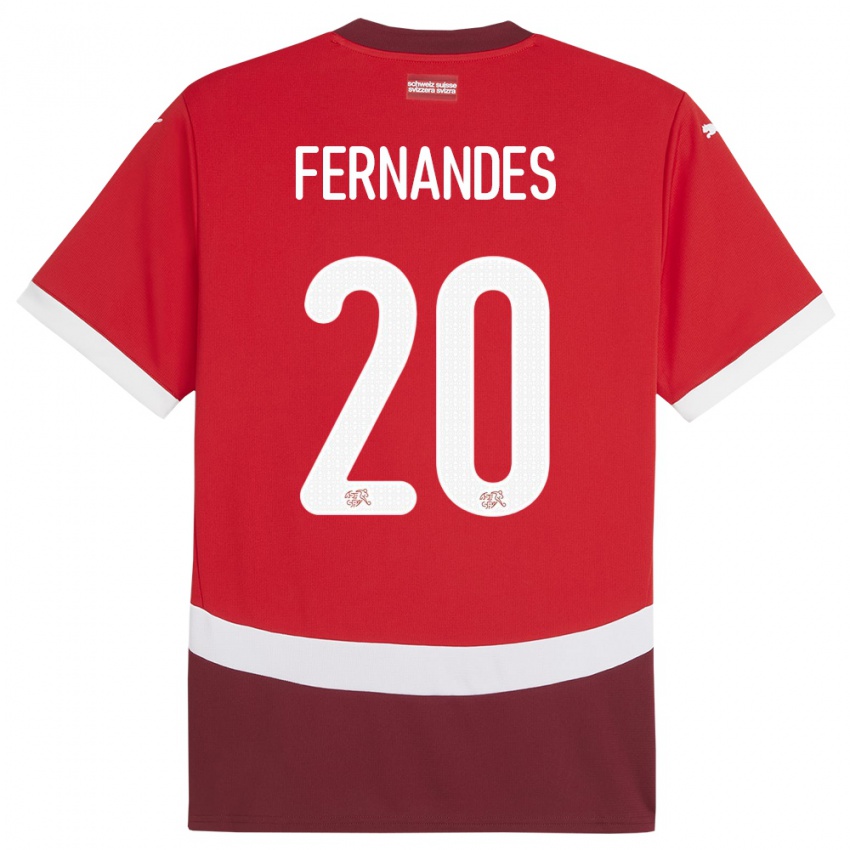 Homem Camisola Suiça Edimilson Fernandes #20 Vermelho Principal 24-26 Camisa