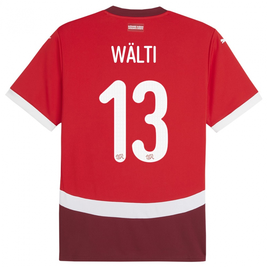 Homem Camisola Suiça Lia Walti #13 Vermelho Principal 24-26 Camisa