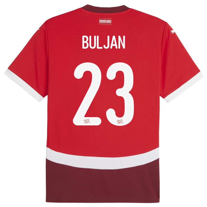 Homem Camisola Suiça Leo Buljan #23 Vermelho Principal 24-26 Camisa