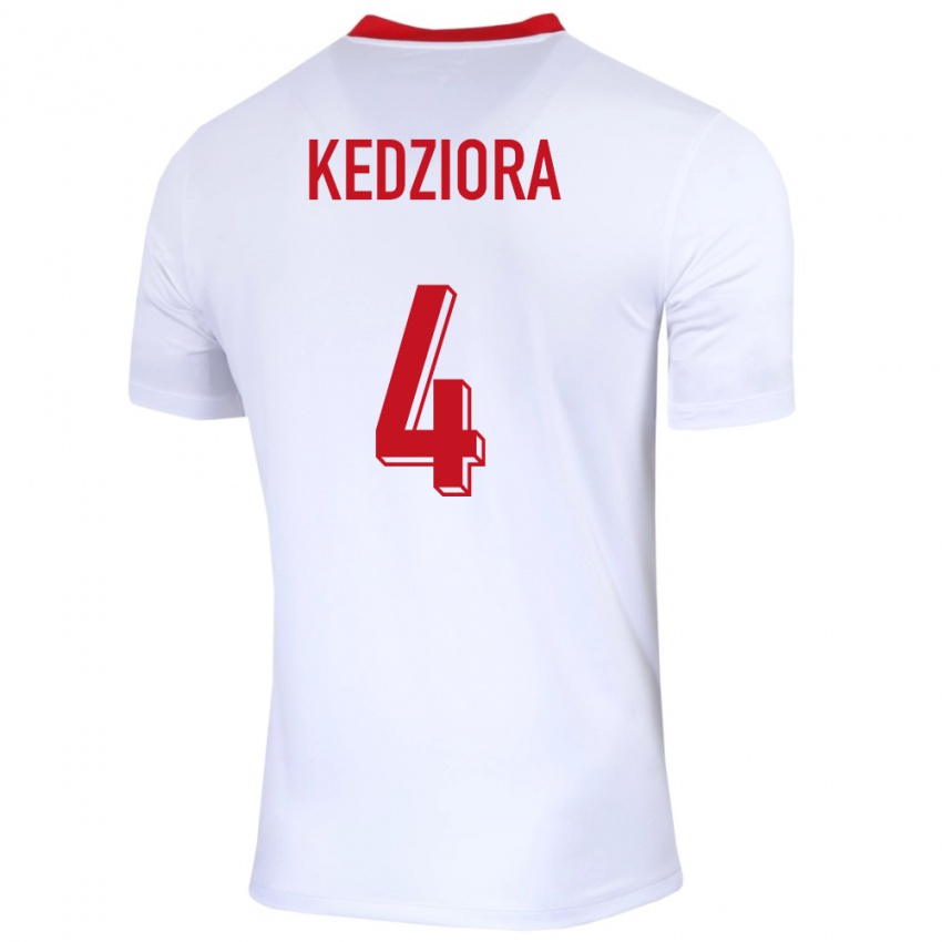 Homem Camisola Polónia Tomasz Kedziora #4 Branco Principal 24-26 Camisa