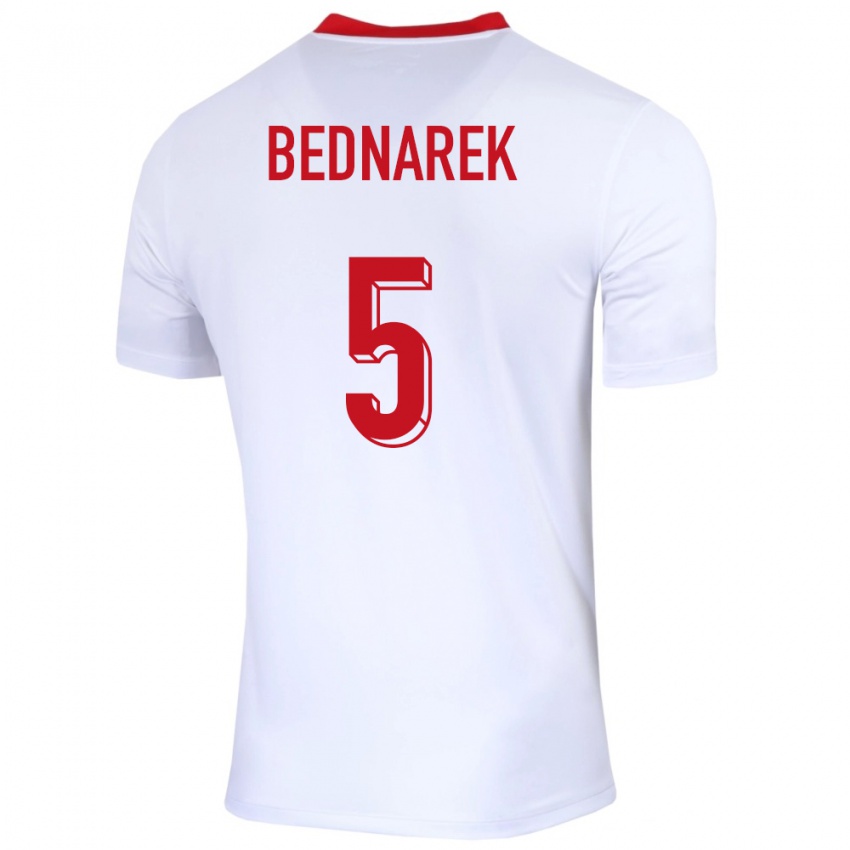 Homem Camisola Polónia Jan Bednarek #5 Branco Principal 24-26 Camisa