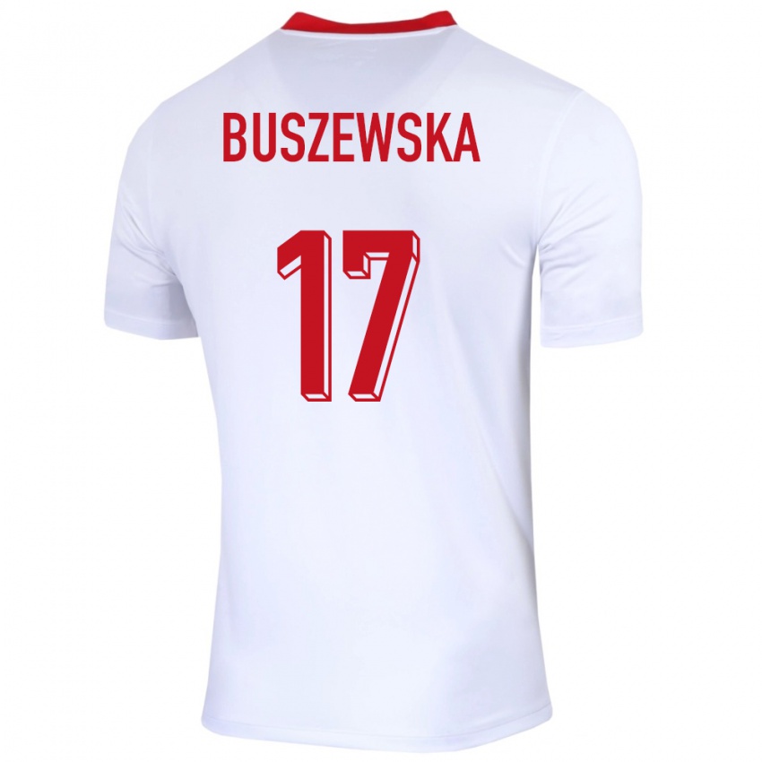 Homem Camisola Polónia Zofia Buszewska #17 Branco Principal 24-26 Camisa