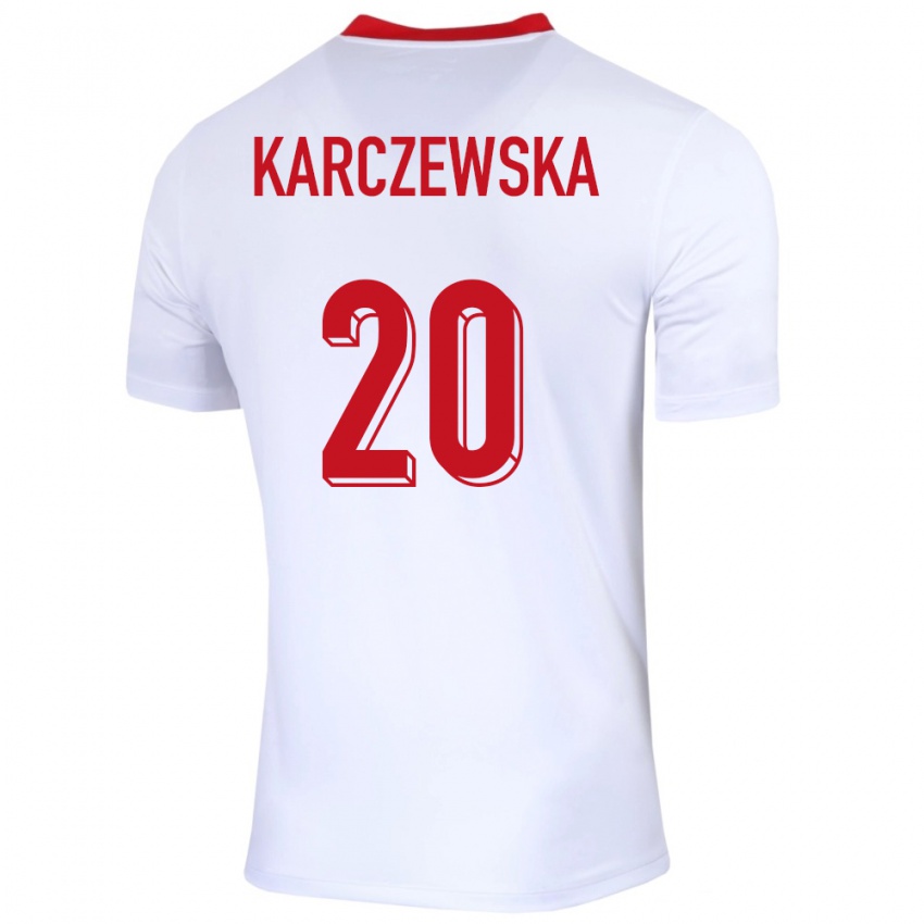 Homem Camisola Polónia Nikola Karczewska #20 Branco Principal 24-26 Camisa