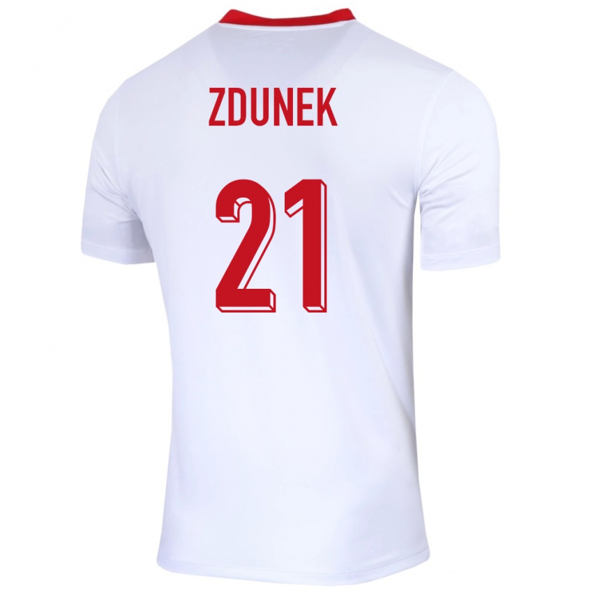 Homem Camisola Polónia Emilia Zdunek #21 Branco Principal 24-26 Camisa
