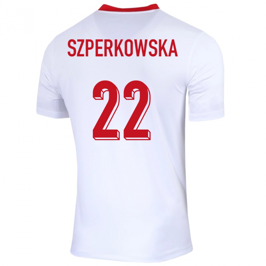 Homem Camisola Polónia Oliwia Szperkowska #22 Branco Principal 24-26 Camisa