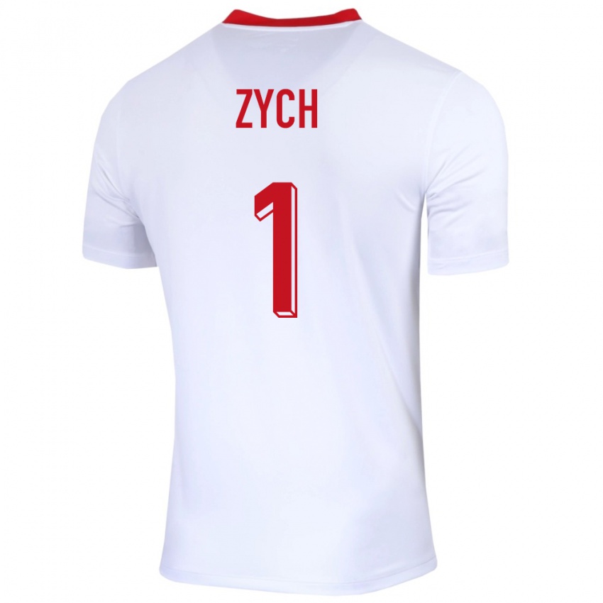 Homem Camisola Polónia Oliwier Zych #1 Branco Principal 24-26 Camisa