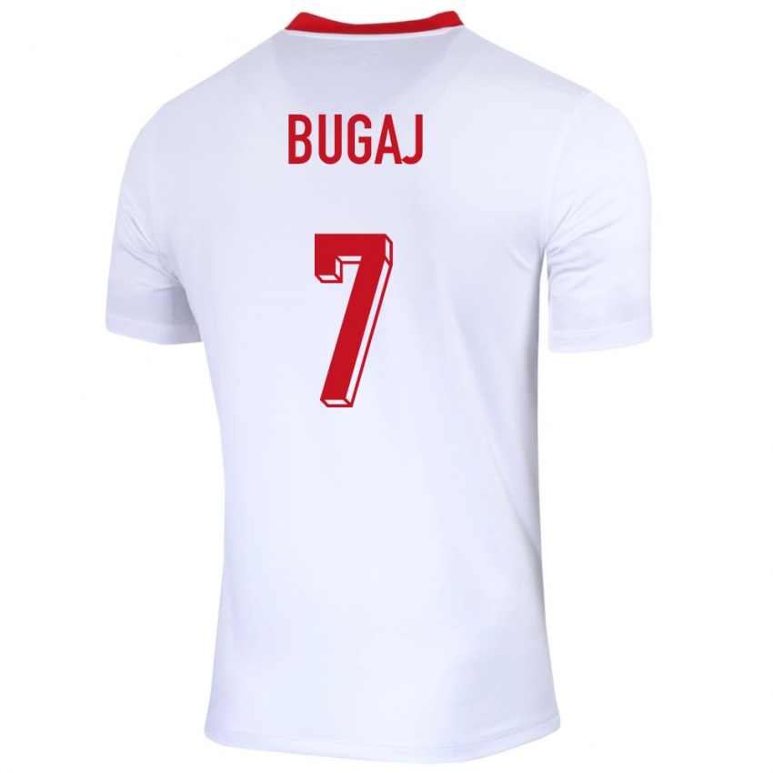 Homem Camisola Polónia Dawid Bugaj #7 Branco Principal 24-26 Camisa