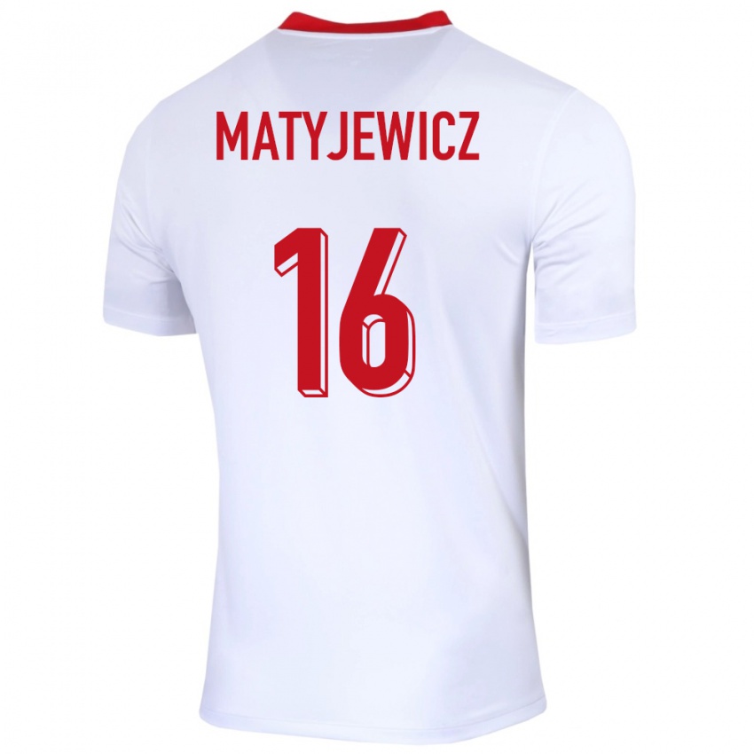 Homem Camisola Polónia Wiktor Matyjewicz #16 Branco Principal 24-26 Camisa