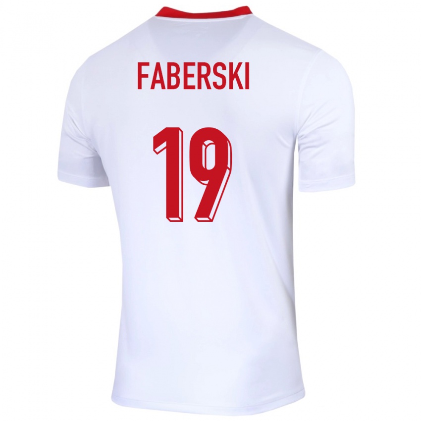 Homem Camisola Polónia Jan Faberski #19 Branco Principal 24-26 Camisa