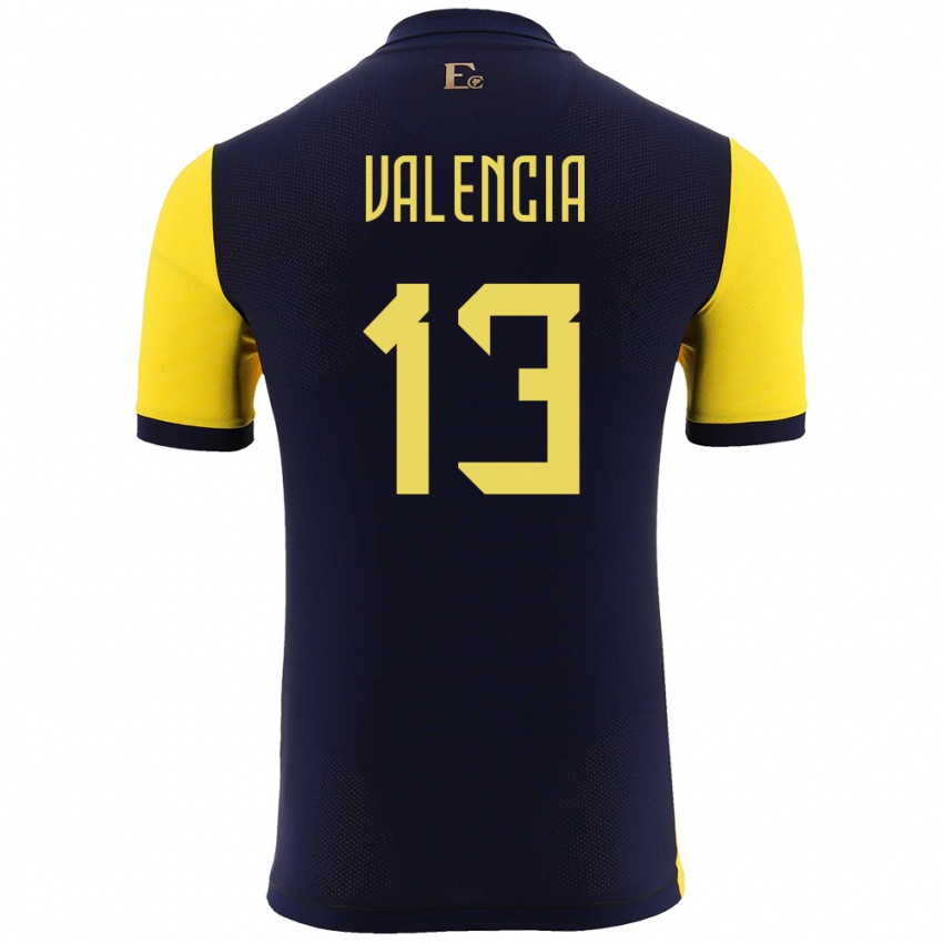 Homem Camisola Equador Enner Valencia #13 Amarelo Principal 24-26 Camisa