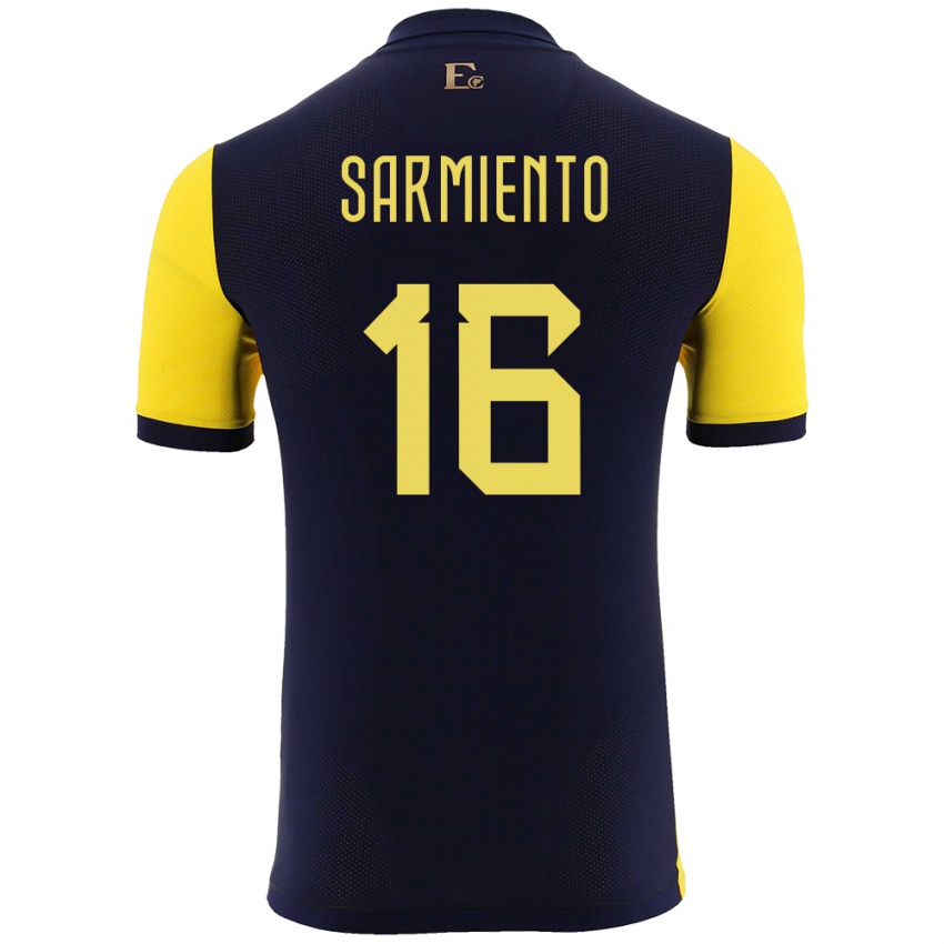 Homem Camisola Equador Jeremy Sarmiento #16 Amarelo Principal 24-26 Camisa