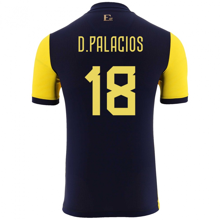 Homem Camisola Equador Diego Palacios #18 Amarelo Principal 24-26 Camisa