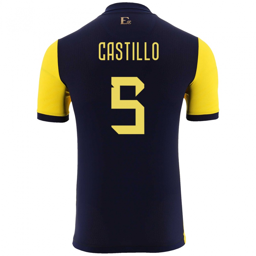 Homem Camisola Equador Denil Castillo #5 Amarelo Principal 24-26 Camisa