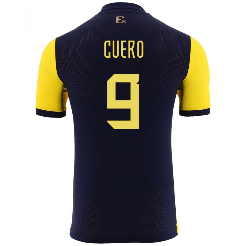 Homem Camisola Equador Justin Cuero #9 Amarelo Principal 24-26 Camisa