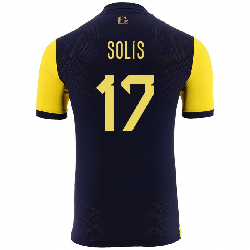 Homem Camisola Equador Mathias Solis #17 Amarelo Principal 24-26 Camisa