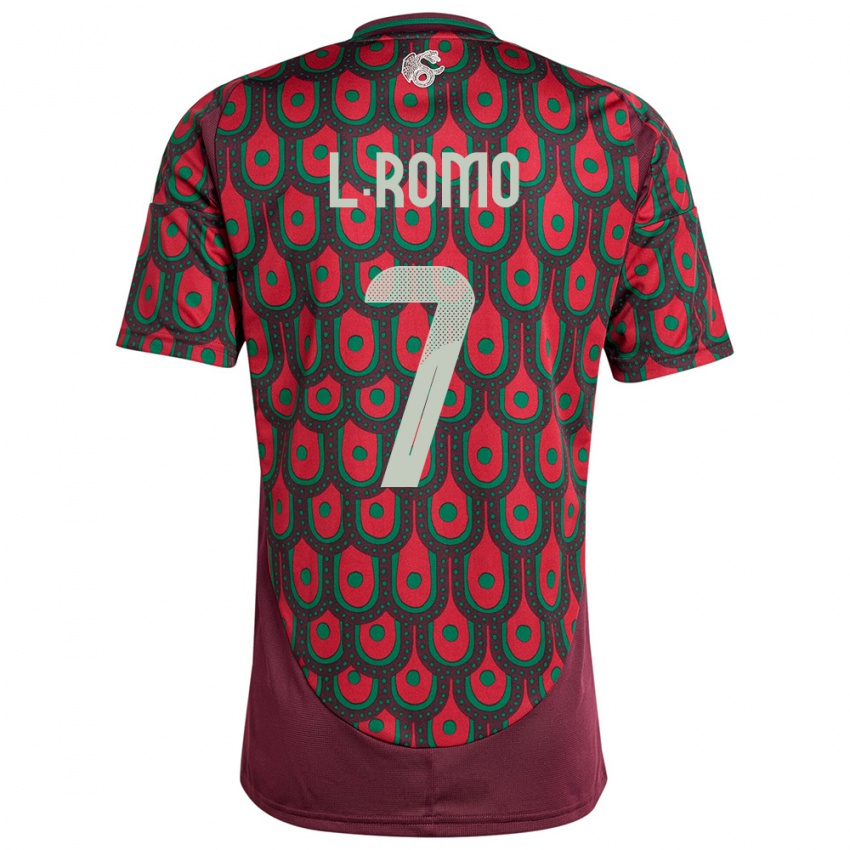 Homem Camisola México Luis Romo #7 Marrom Principal 24-26 Camisa