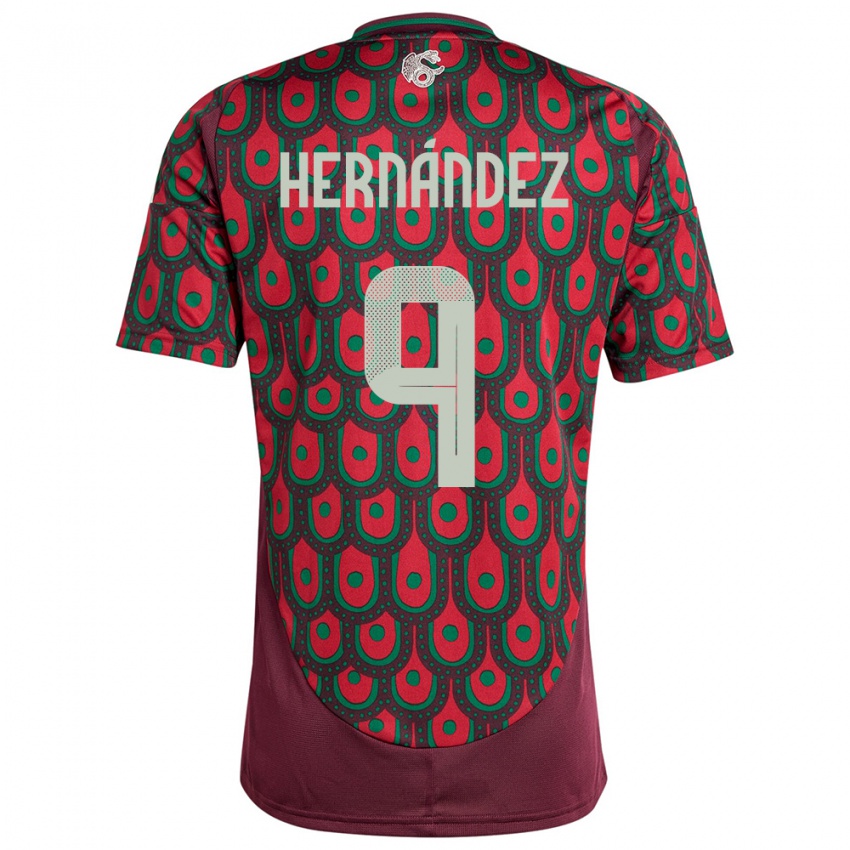Homem Camisola México Jesus Hernandez #9 Marrom Principal 24-26 Camisa