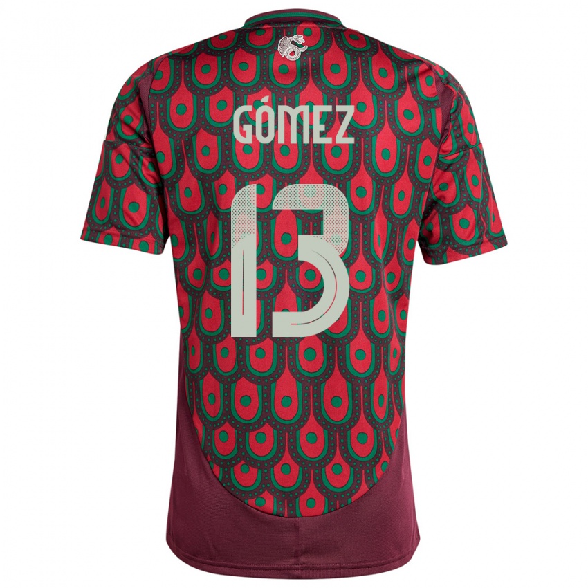 Homem Camisola México Diego Gomez #13 Marrom Principal 24-26 Camisa