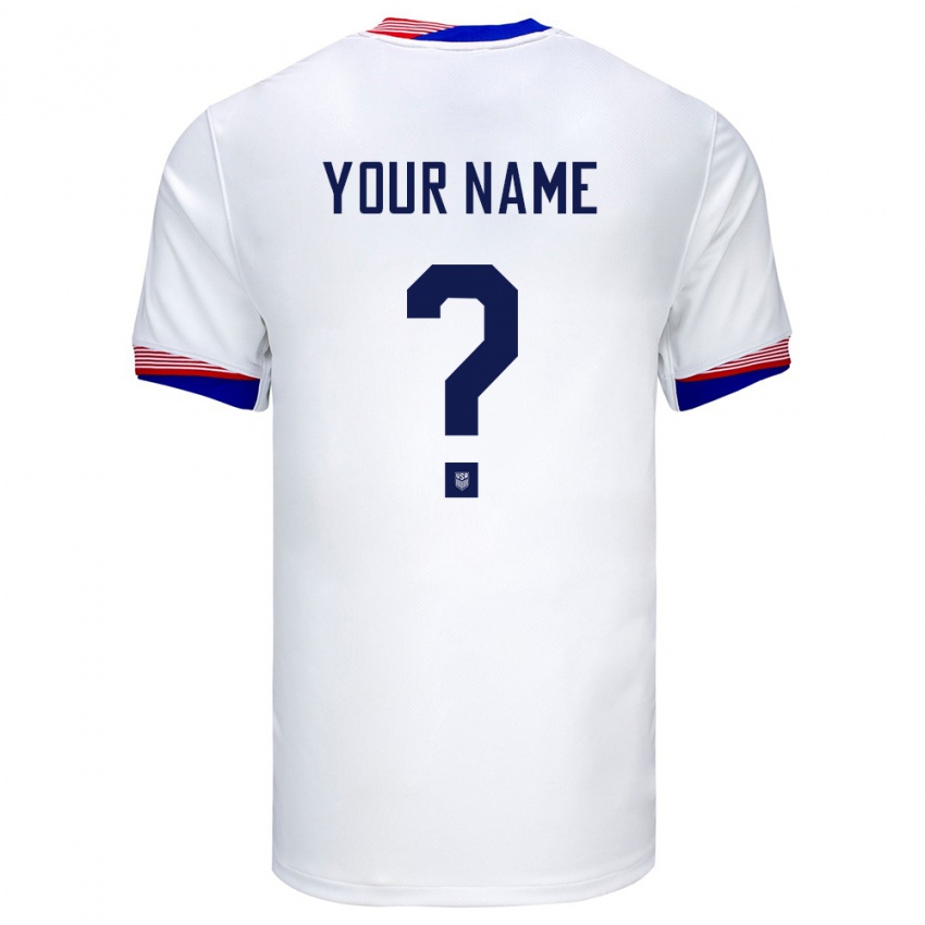 Homem Camisola Estados Unidos Seu Nome #0 Branco Principal 24-26 Camisa